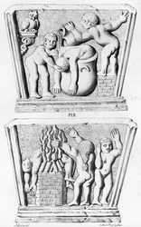 Baptism, copy of gnostic caskets, engraved by Thierry freres